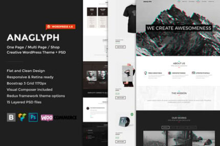 Anaglyph - One page / Multipage WordPress Theme